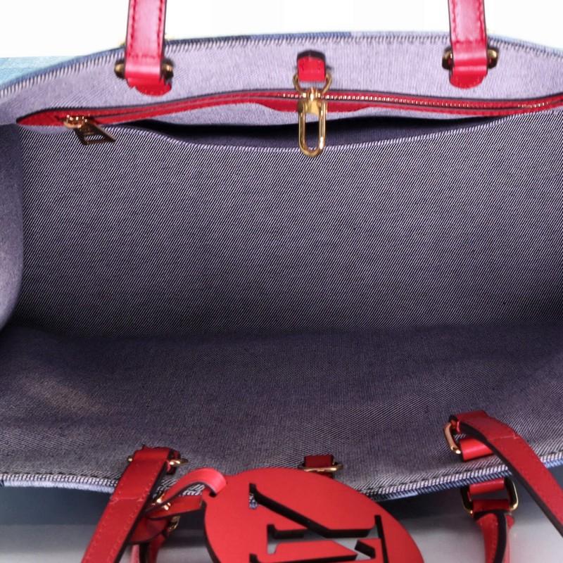 Louis Vuitton OnTheGo Tote Damier and Monogram Patchwork Denim GM 1