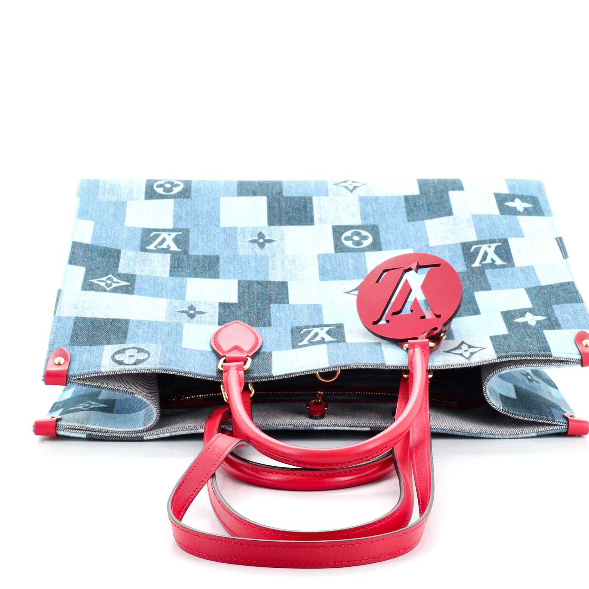 Louis Vuitton OnTheGo Tote Damier and Monogram Patchwork Denim GM 1