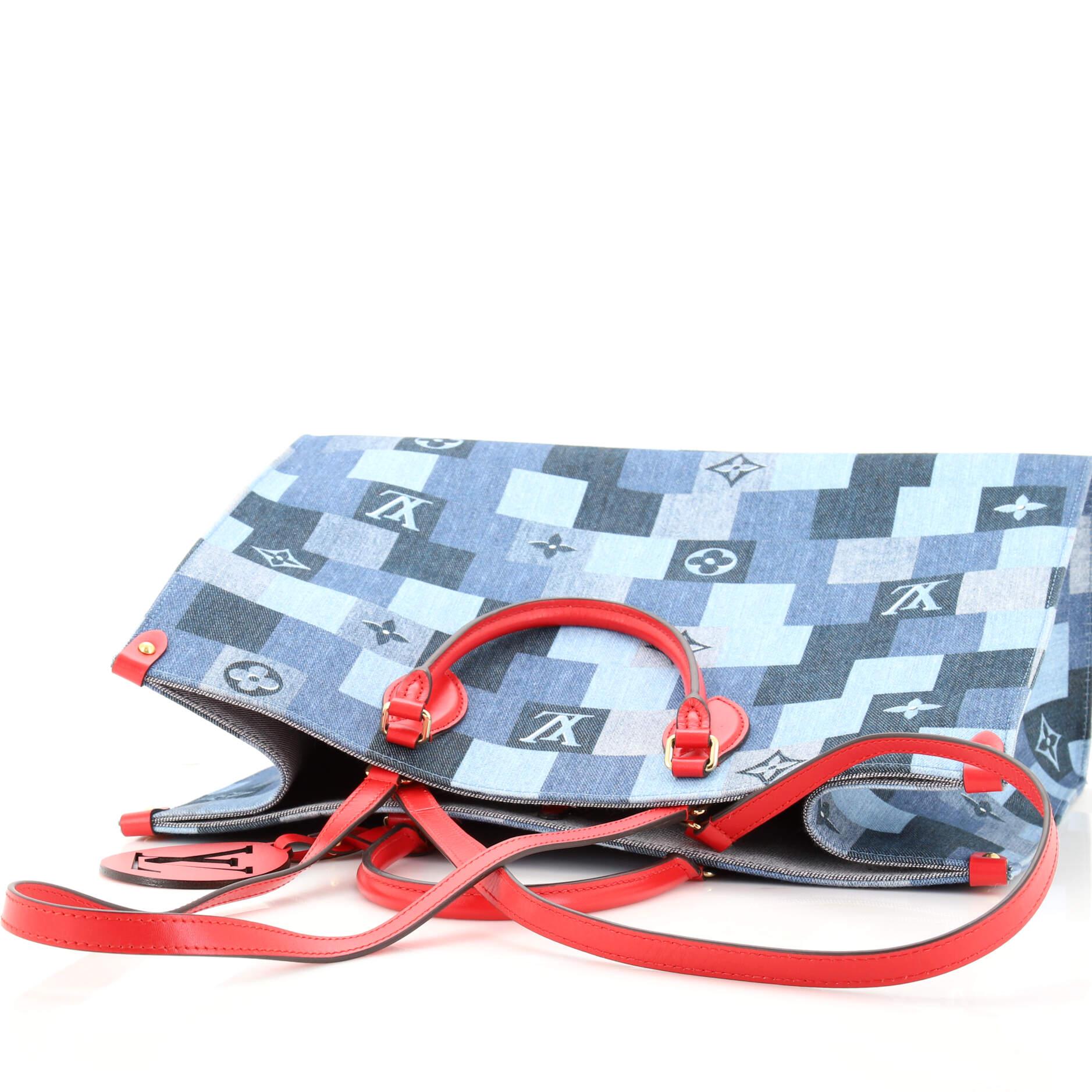 Louis Vuitton OnTheGo Tote Damier and Monogram Patchwork Denim GM 2