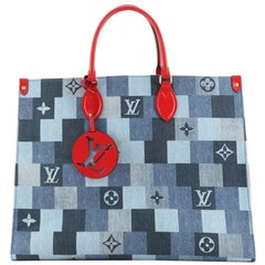 Louis Vuitton OnTheGo Tote Damier and Monogram Patchwork Denim GM