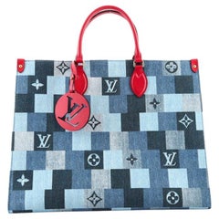 Louis Vuitton OnTheGo Tote Damier and Monogram Patchwork Denim GM