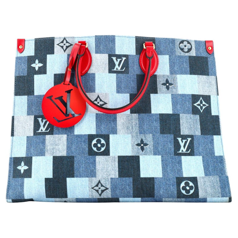 Louis Vuitton OnTheGo Tote Damier and Monogram Patchwork Denim GM For Sale  at 1stDibs