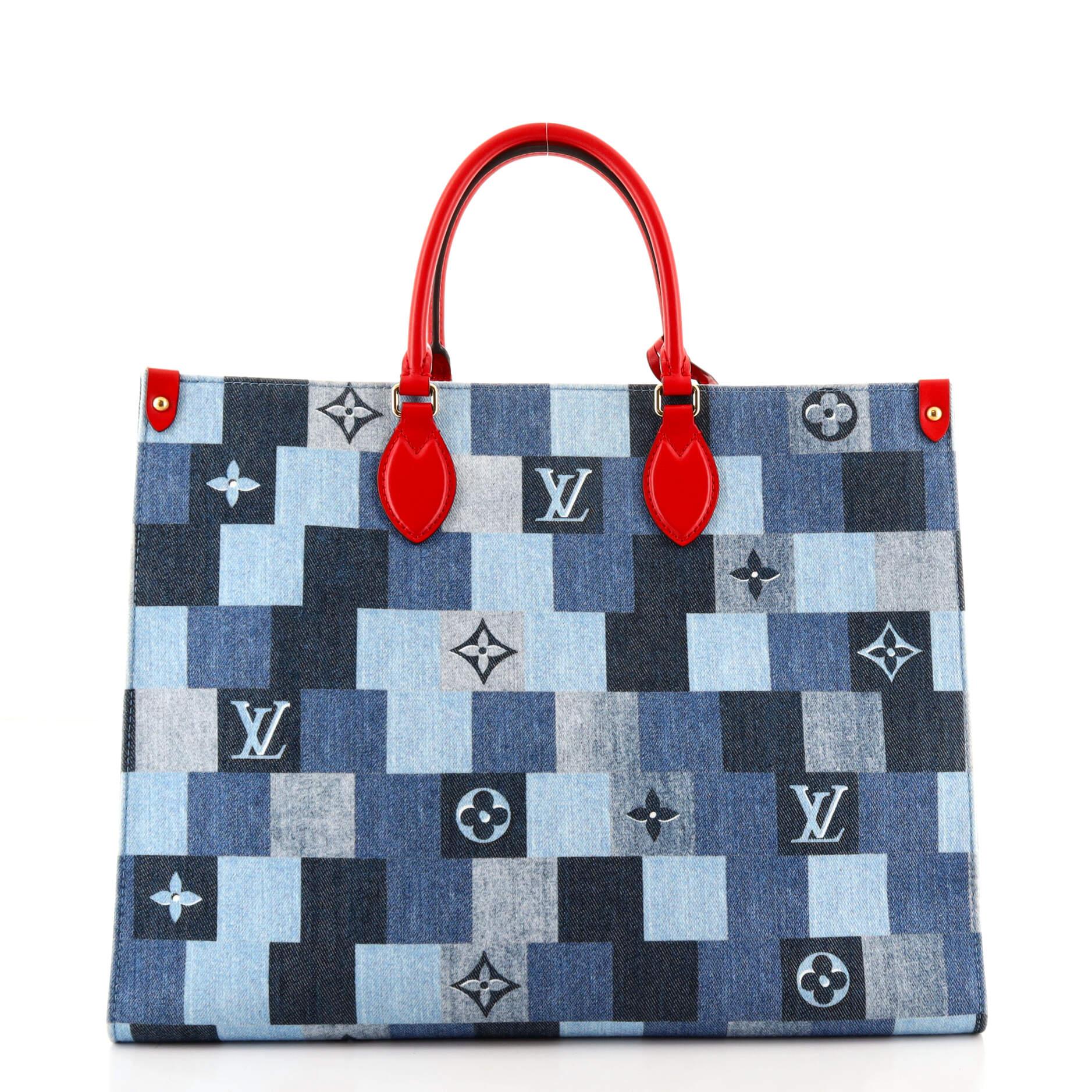 Louis Vuitton OnTheGo Tote Damier and Monogram Patchwork In Good Condition In NY, NY