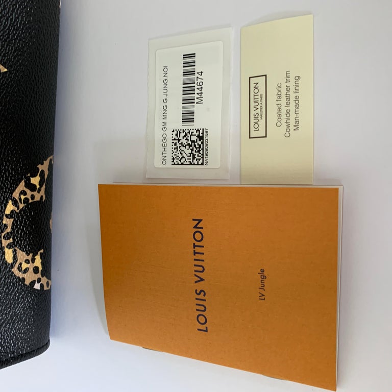 NEW Louis Vuitton OnTheGo GM Jungle Print Tote Black & Caramel On The  Go