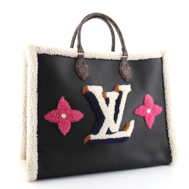 Louis Vuitton OnTheGo Tote Leather and Monogram Teddy Shearling GM at  1stDibs