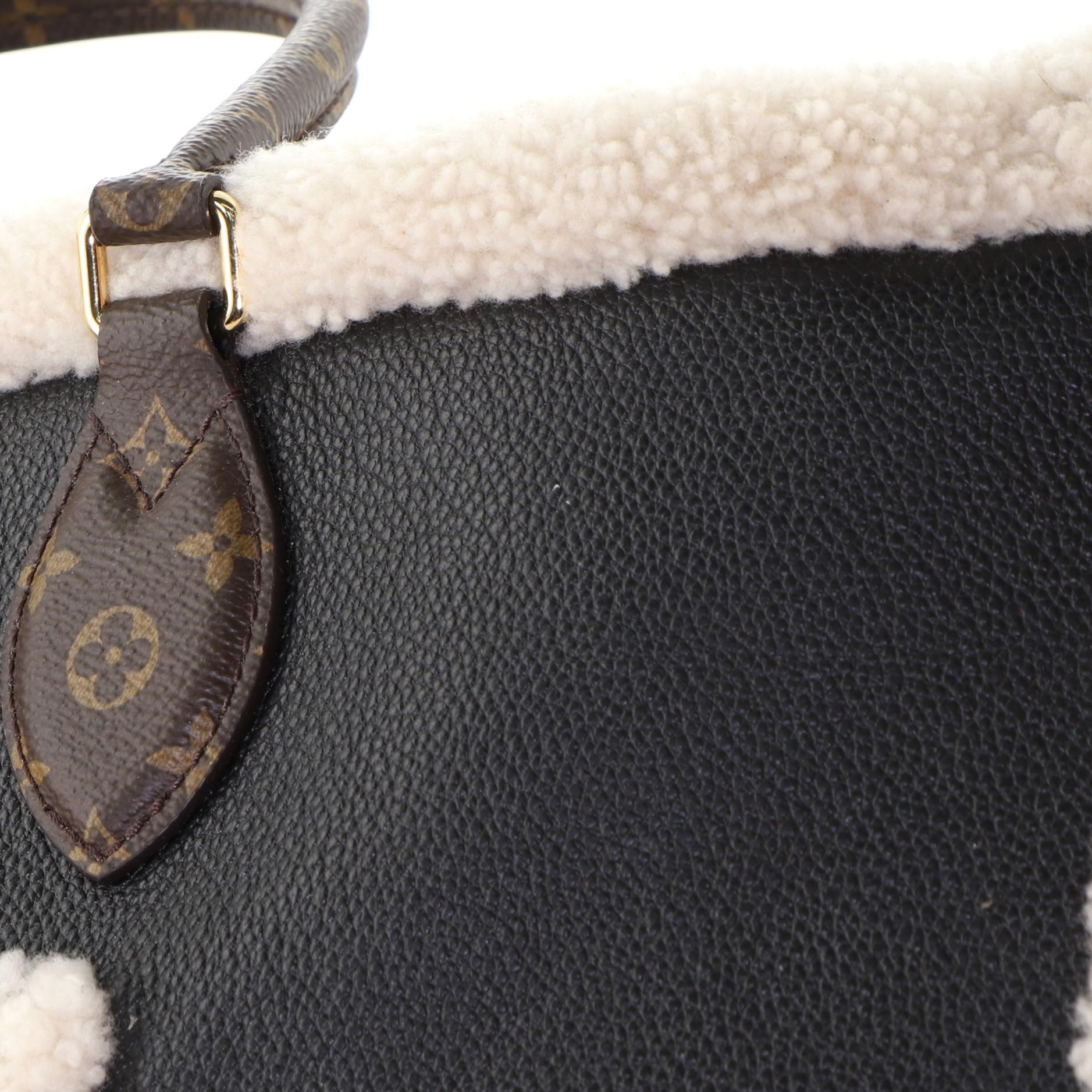 Louis Vuitton OnTheGo Tote Leather and Monogram Teddy Shearling GM 3