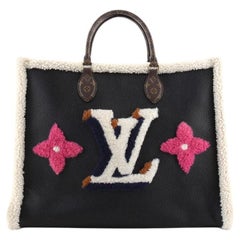 Louis Vuitton OnTheGo Tote Leather and Monogram Teddy Shearling GM