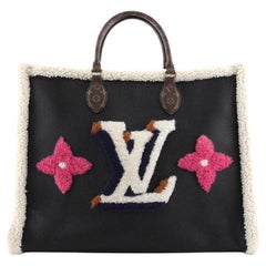 Louis Vuitton OnTheGo Fourre-tout en cuir et en peau de mouton Monogram Teddy Shearling GM