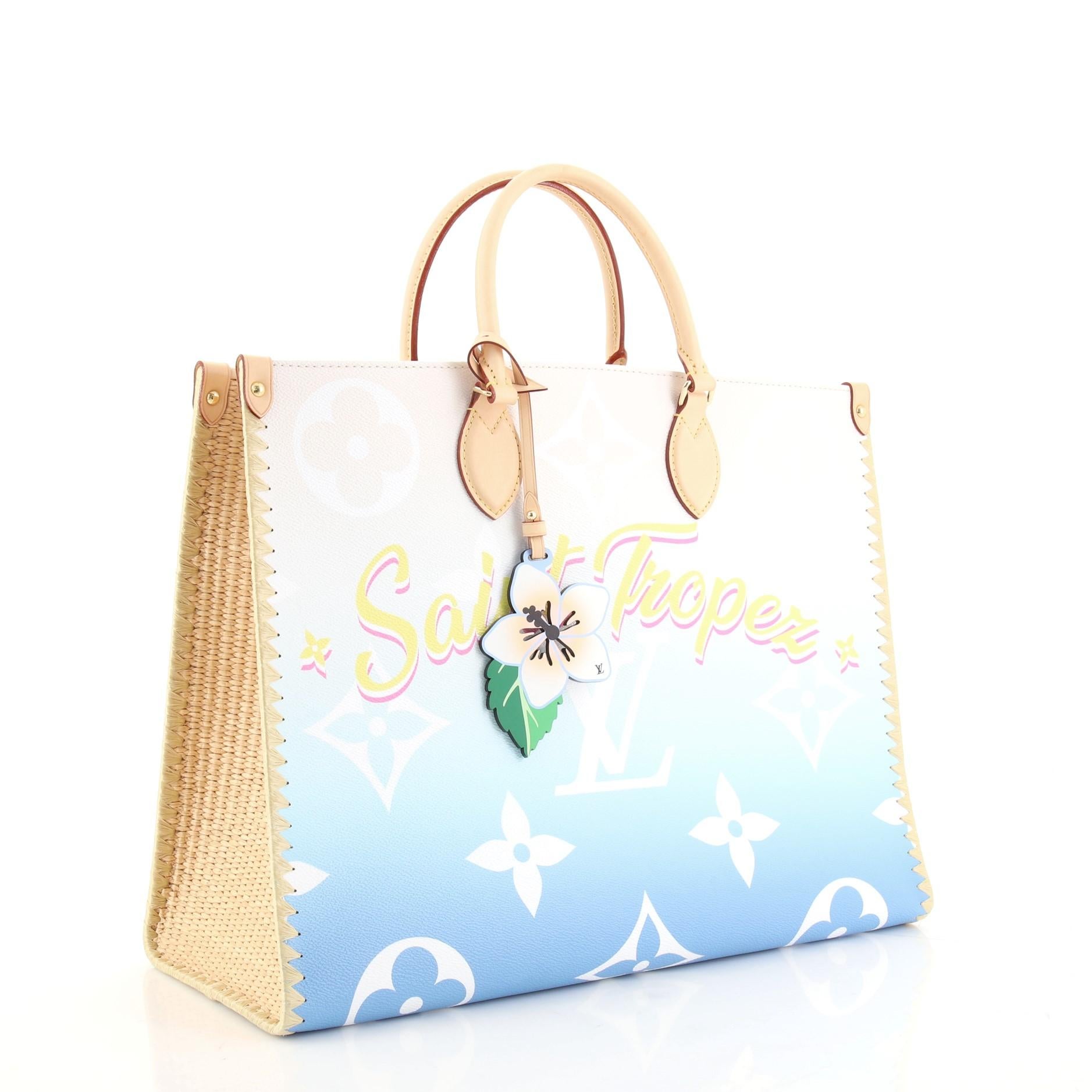 Gray Louis Vuitton OnTheGo Tote Limited Edition Cities By The Pool Monogram Giant
