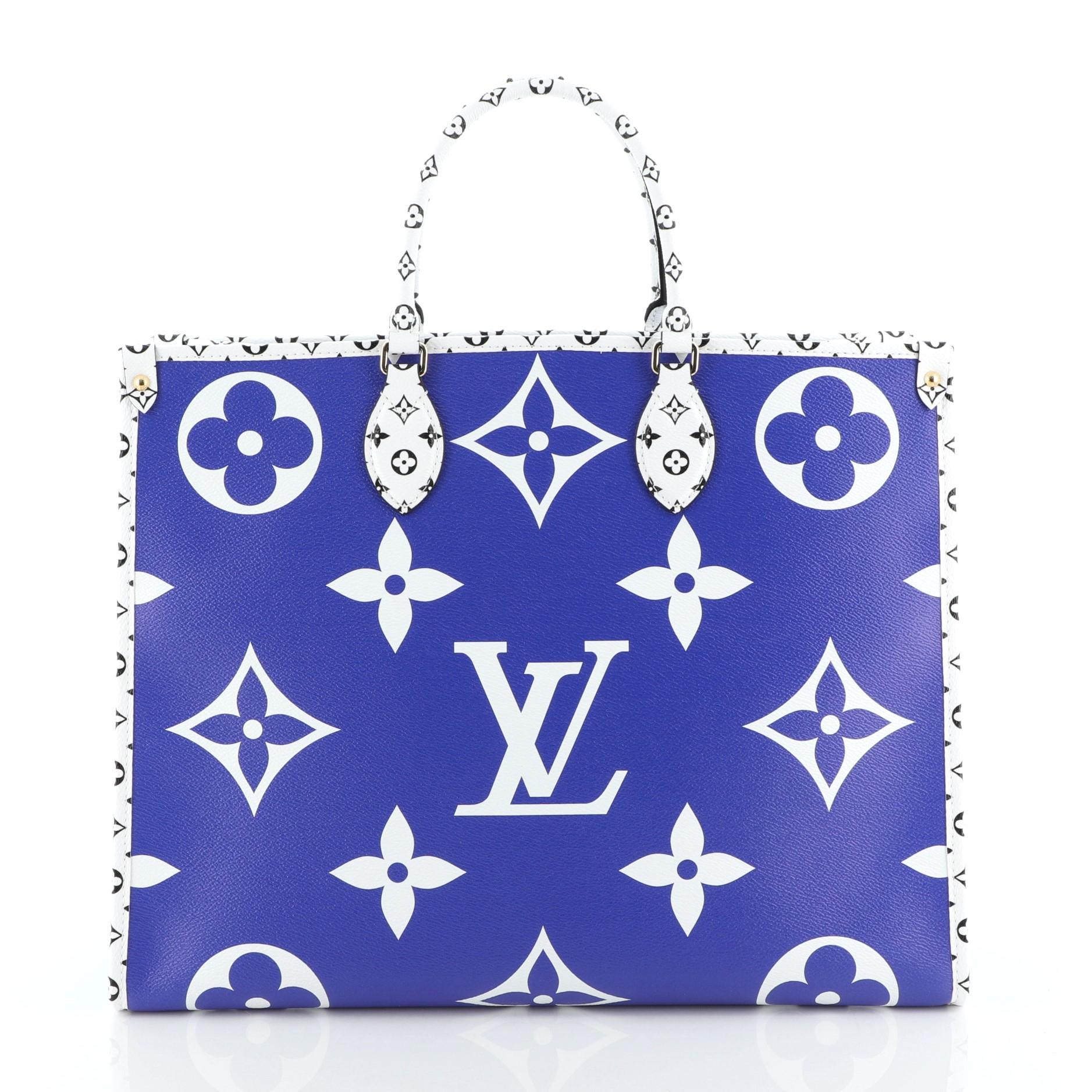 Blue Louis Vuitton OnTheGo Tote Limited Edition Cities Colored Monogram Giant 