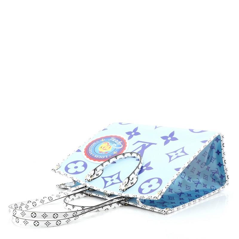 Blue Louis Vuitton OnTheGo Tote Limited Edition Cities Colored Monogram Giant GM