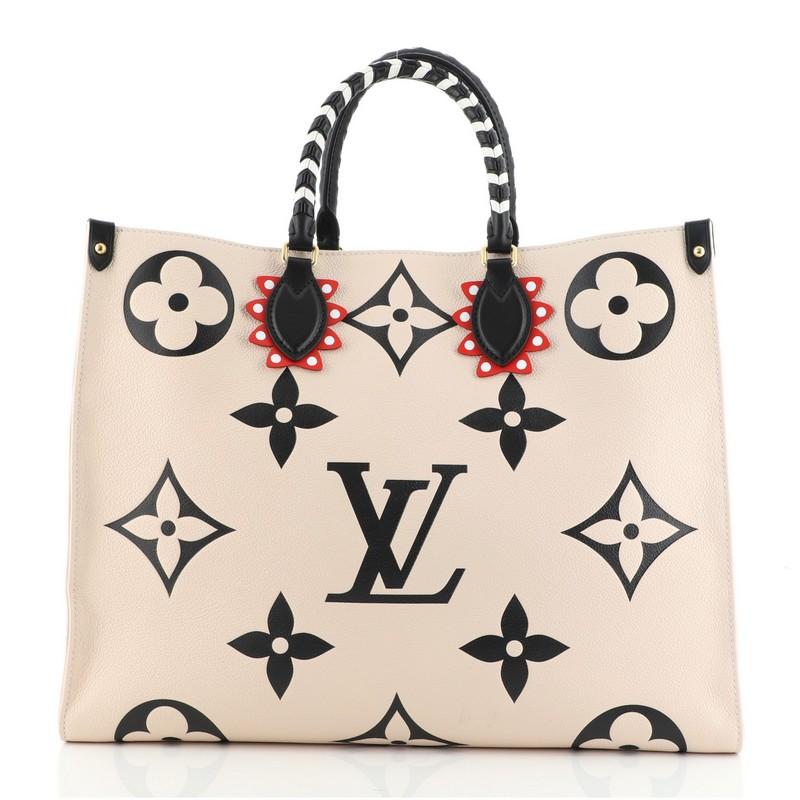 authentic louis vuitton crafty onthego gm tote limited edition monogram w/ box