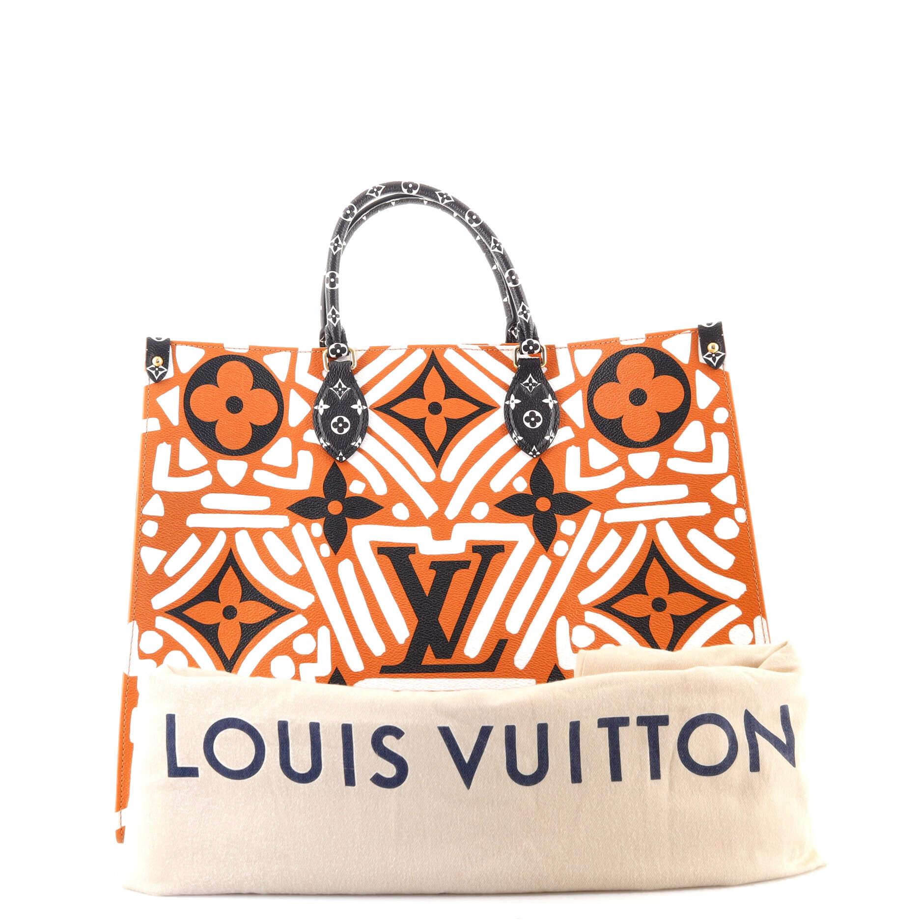 LOUIS VUITTON ONTHEGO GIANT CRAFTY MONOGRAM BLACK CARAMEL BAG LIMITED  EDITION