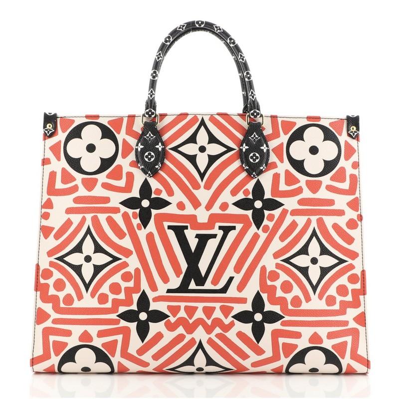 Orange Louis Vuitton OnTheGo Tote Limited Edition Crafty Monogram Giant GM