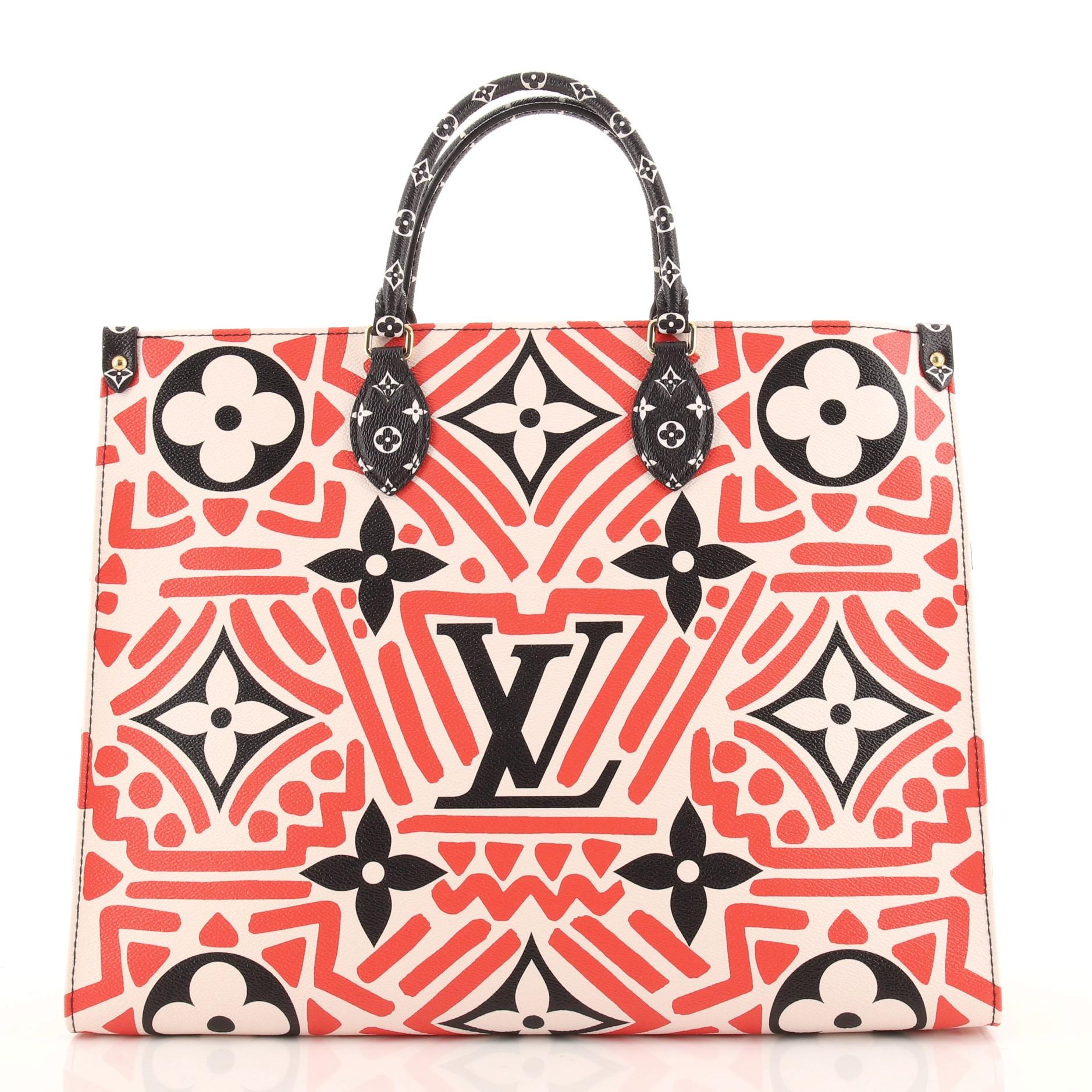 Pink Louis Vuitton OnTheGo Tote Limited Edition Crafty Monogram Giant GM