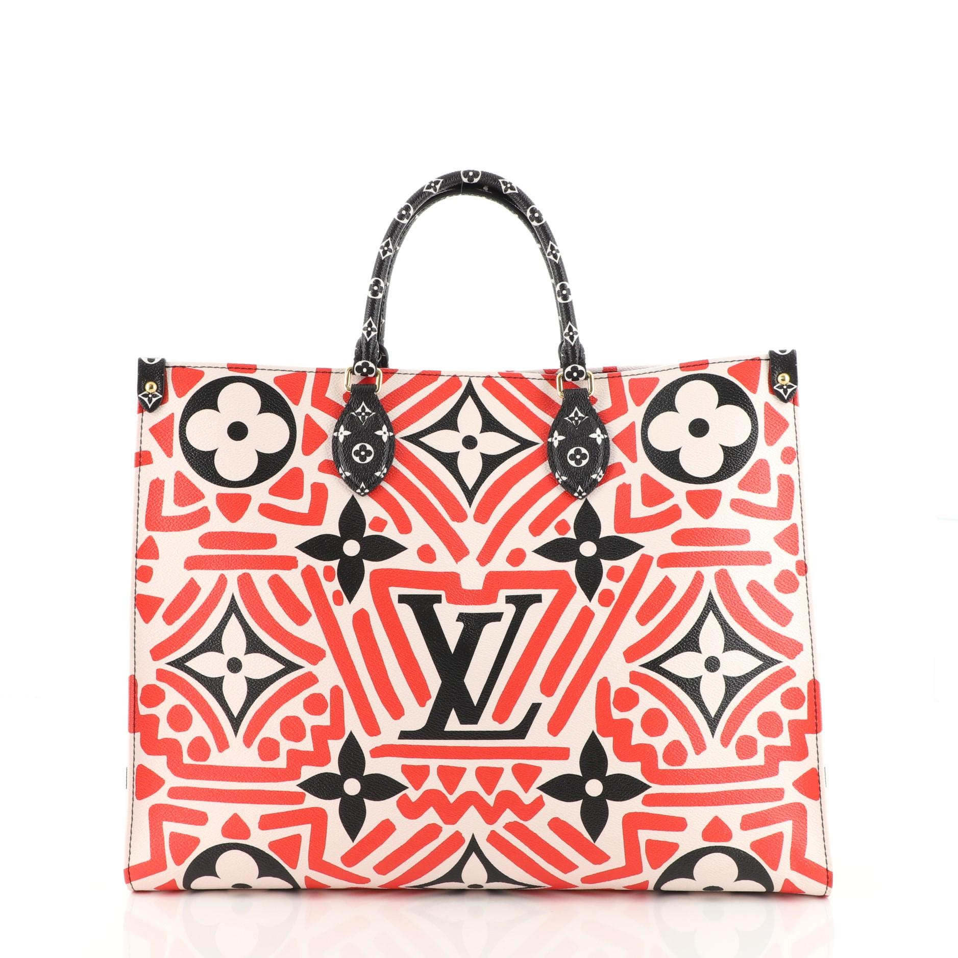 Red Louis Vuitton OnTheGo Tote Limited Edition Crafty Monogram Giant GM