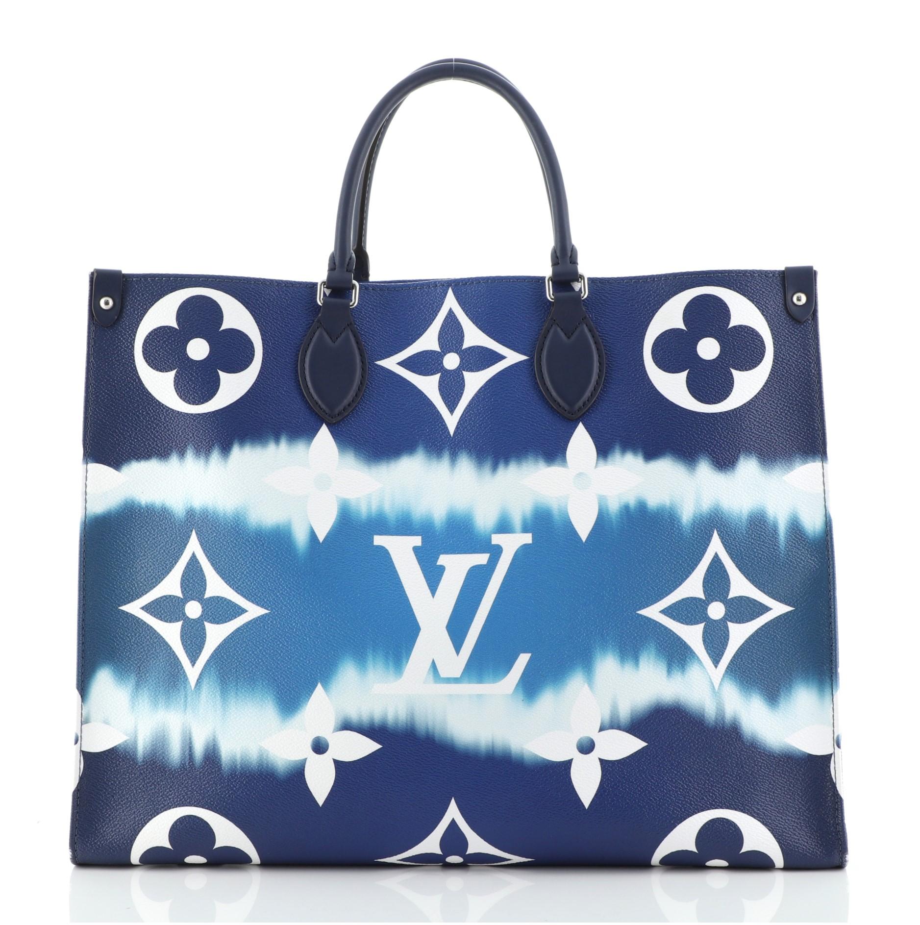 Blue Louis Vuitton OnTheGo Tote Limited Edition Escale Monogram Giant GM