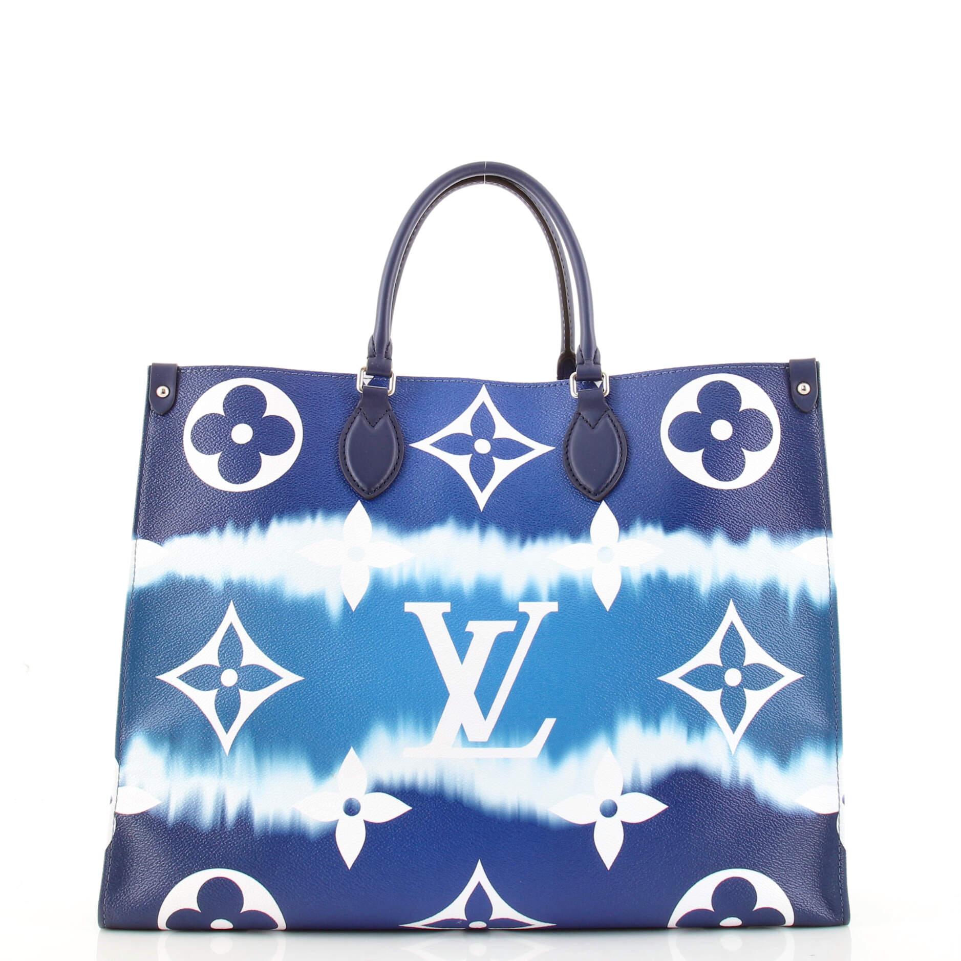 Blue Louis Vuitton OnTheGo Tote Limited Edition Escale Monogram Giant GM