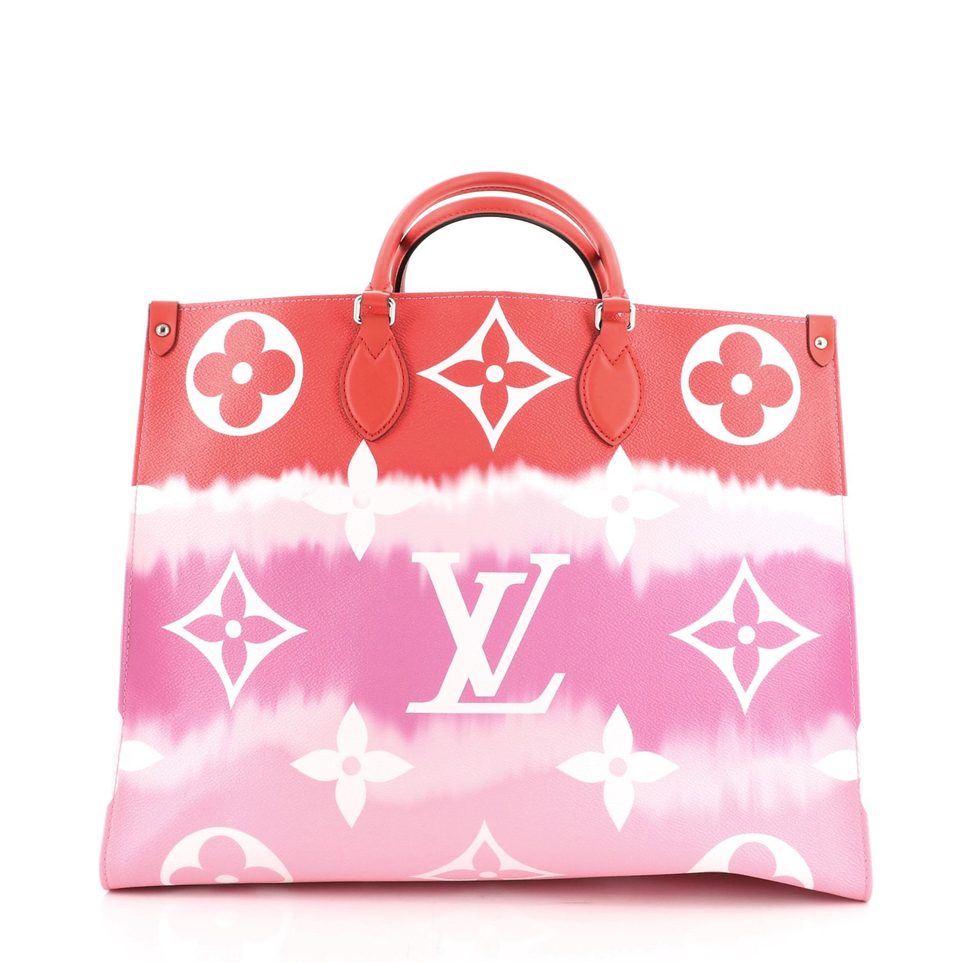 Pink Louis Vuitton OnTheGo Tote Limited Edition Escale Monogram Giant GM