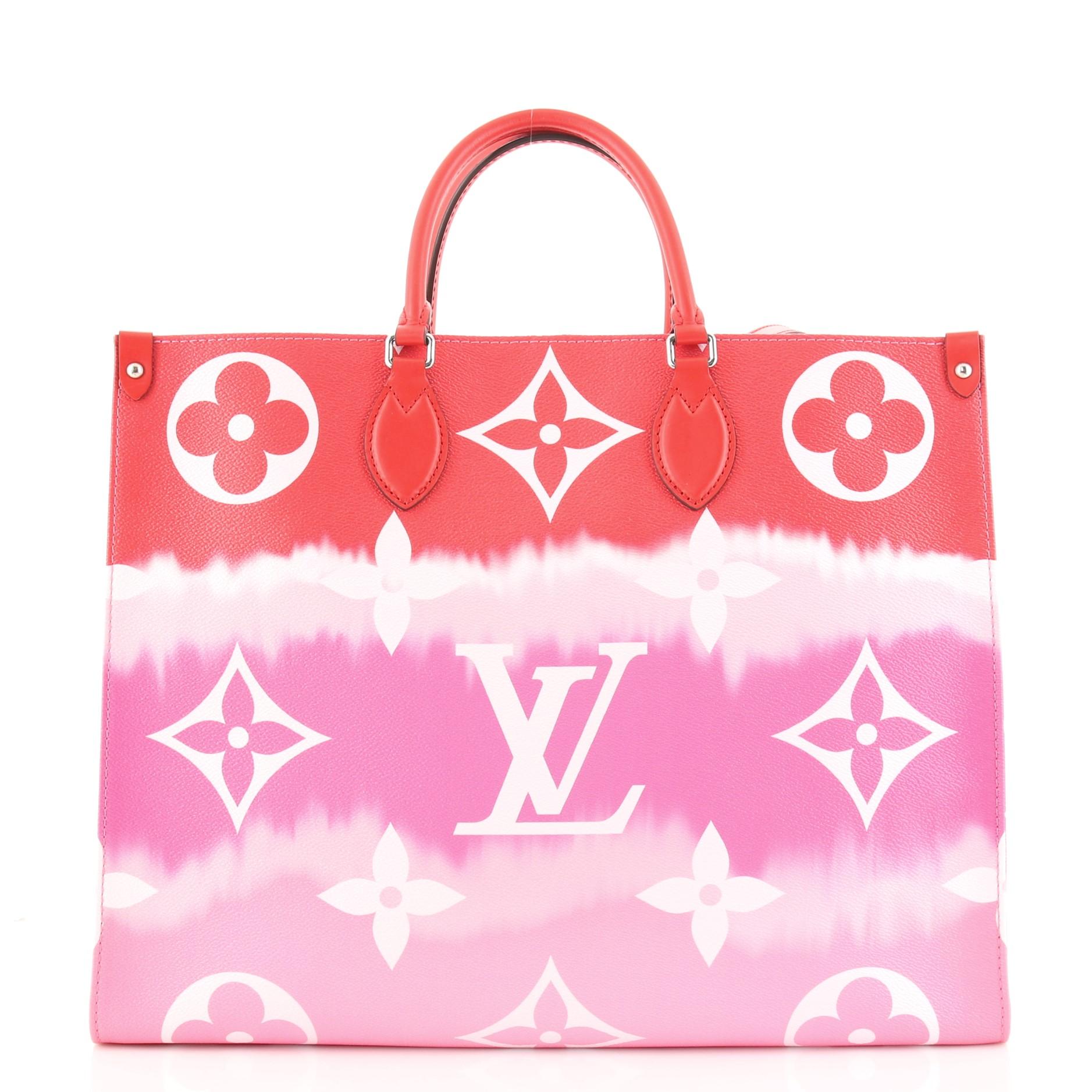 Pink Louis Vuitton OnTheGo Tote Limited Edition Escale Monogram Giant GM