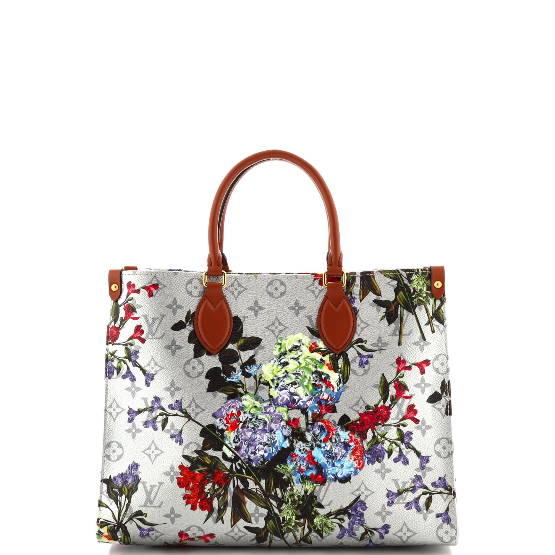Louis Vuitton OnTheGo Tote Limited Edition Floral Monogram Canvas MM In Good Condition In NY, NY