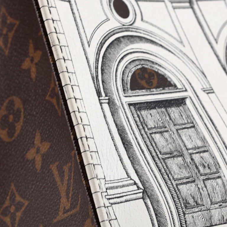 Louis Vuitton OnTheGo Tote Limited Edition Fornasetti Architettura Print  Leather For Sale at 1stDibs