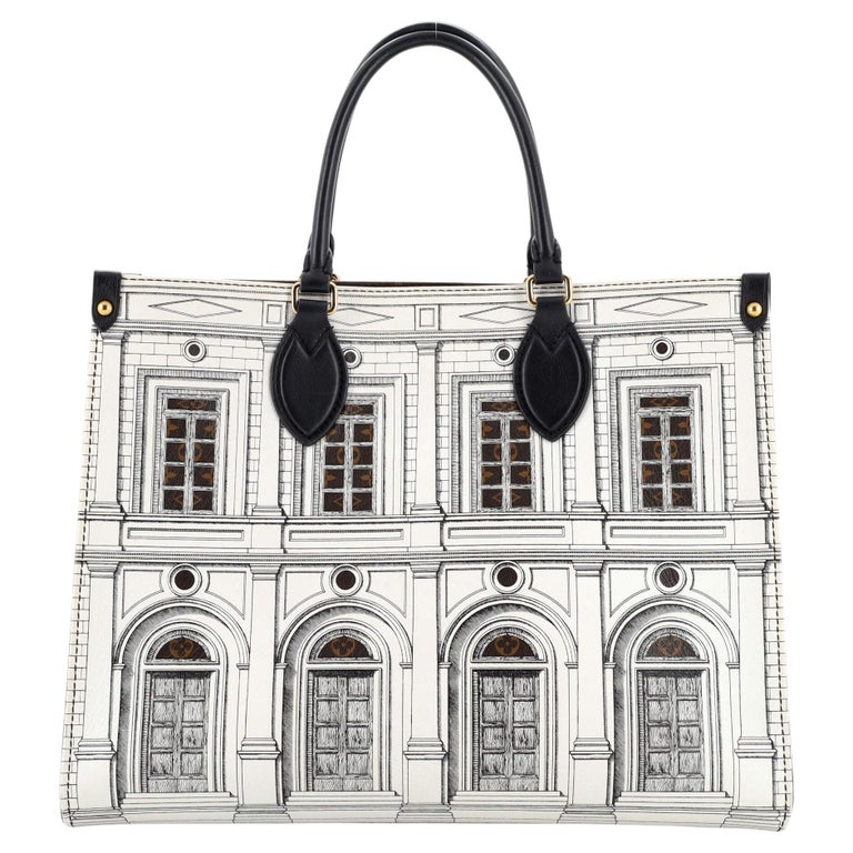 Louis Vuitton OnTheGo Tote Limited Edition Fornasetti Architettura Print  Leather For Sale at 1stDibs