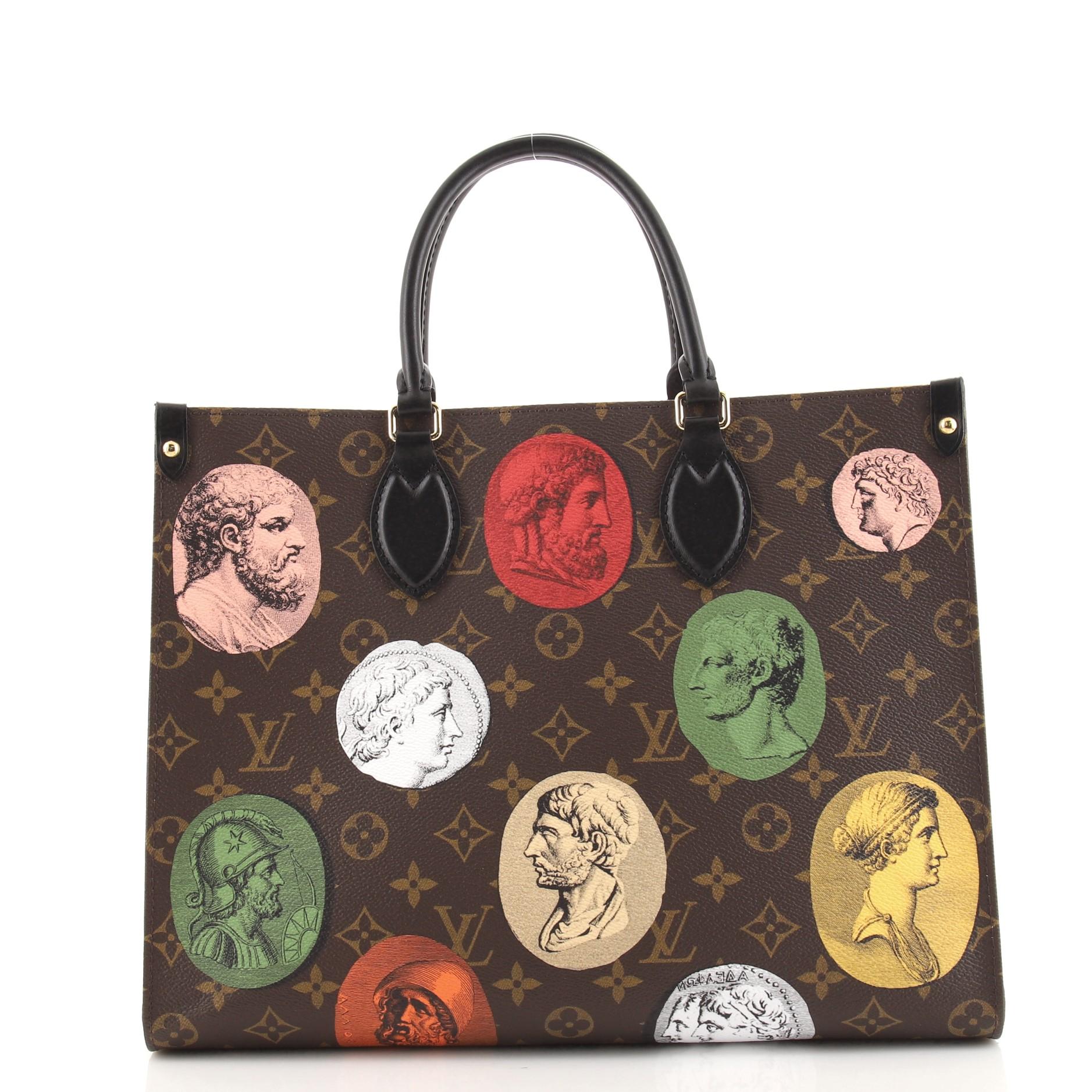 Louis Vuitton OnTheGo Tote Limited Edition Fornasetti Cameo Monogram Canvas MM In Good Condition In NY, NY