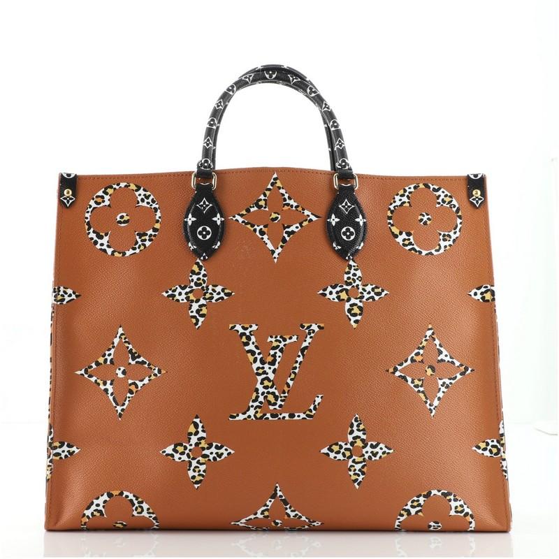Black Louis Vuitton OnTheGo Tote Limited Edition Jungle Monogram Giant GM