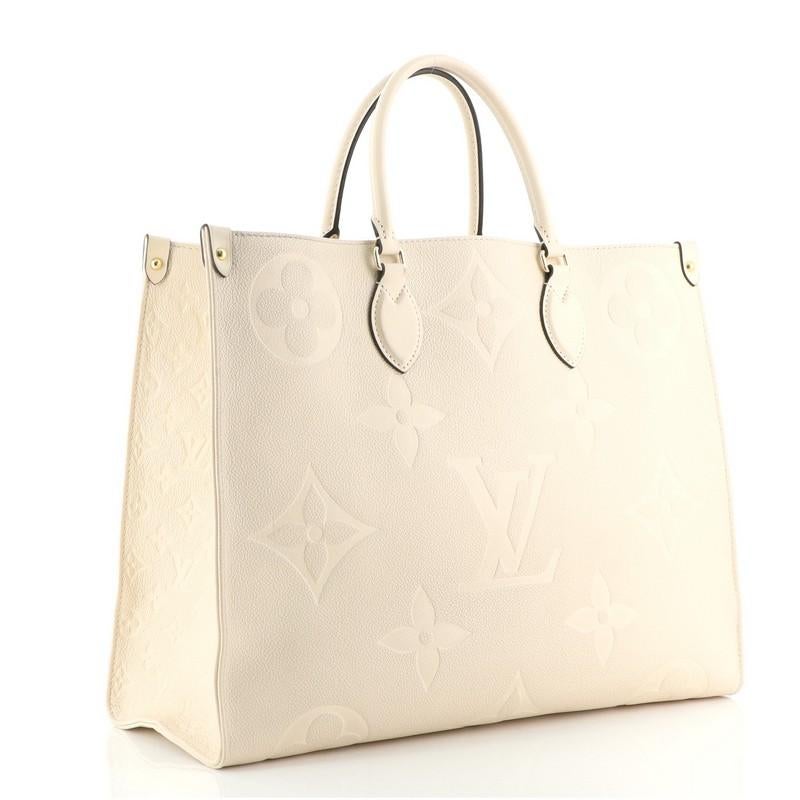 White Louis Vuitton OnTheGo Tote Limited Edition Monogram Empreinte Giant GM