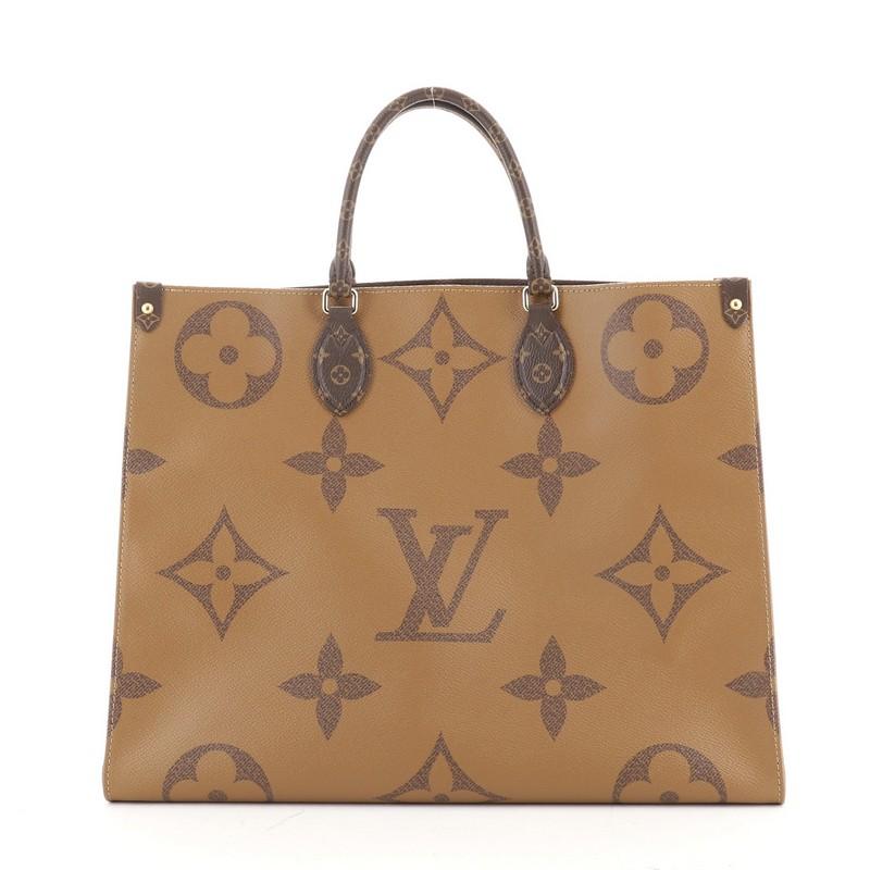 Brown Louis Vuitton OnTheGo Tote Limited Edition Reverse Monogram Giant GM