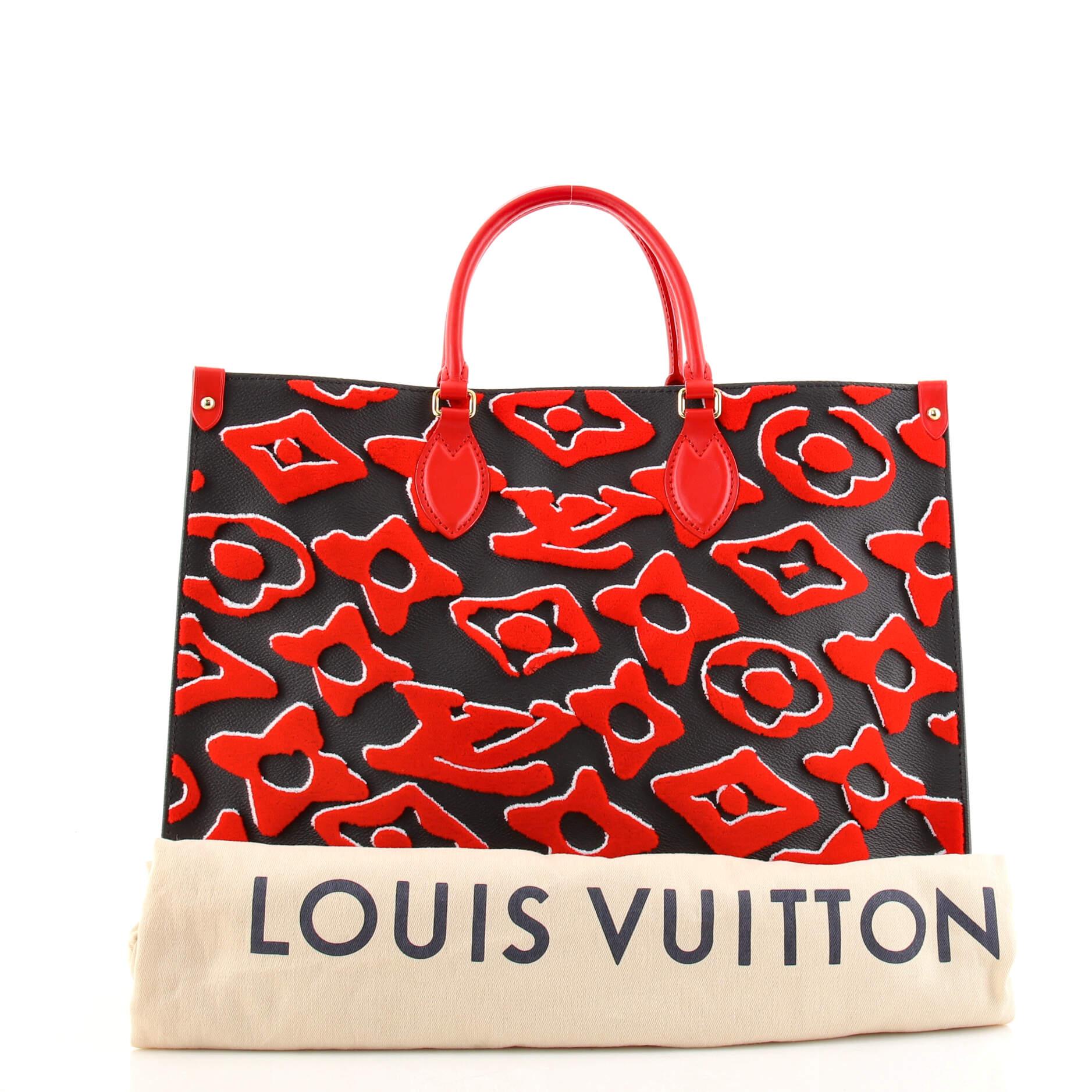 Black louis vuitton bag with red interior shop