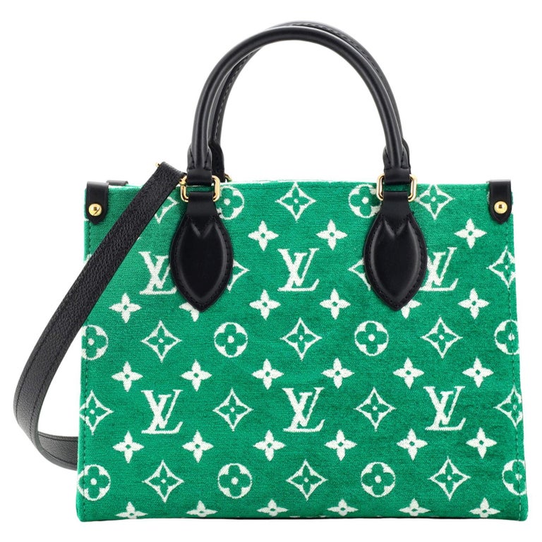 LV Green Tote Onthego MM Green, White - Price in India