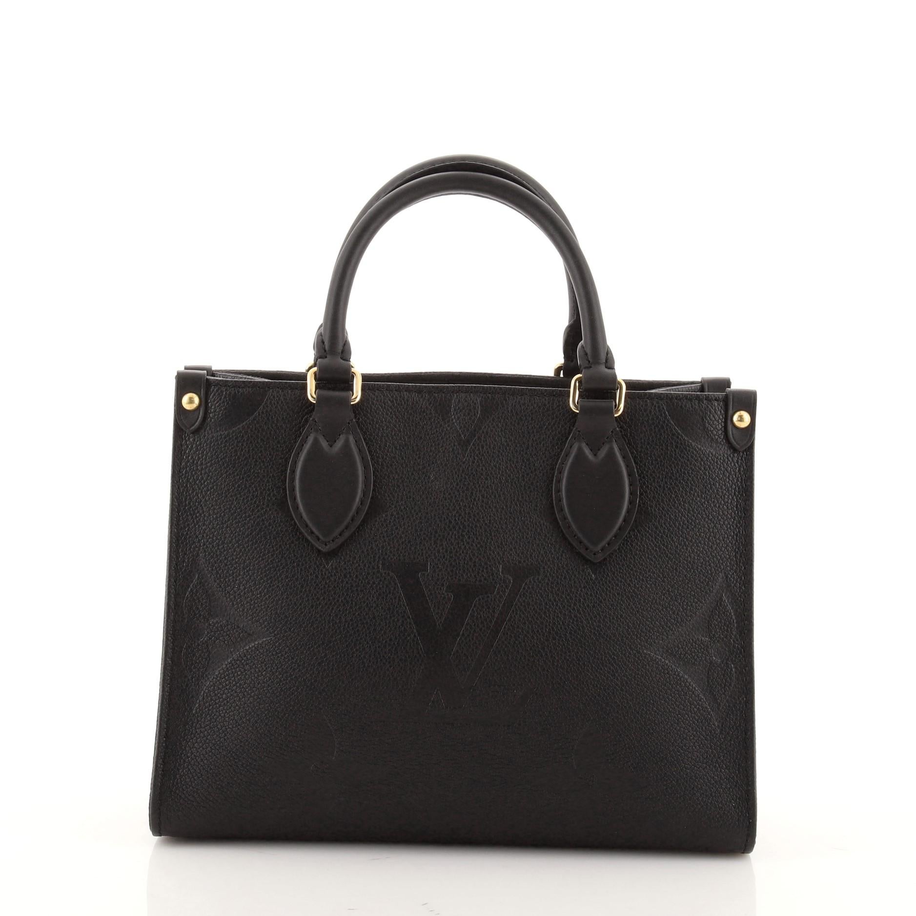 Louis Vuitton OnTheGo Tragetasche mit Monogramm Empreinte Giant PM (Schwarz)