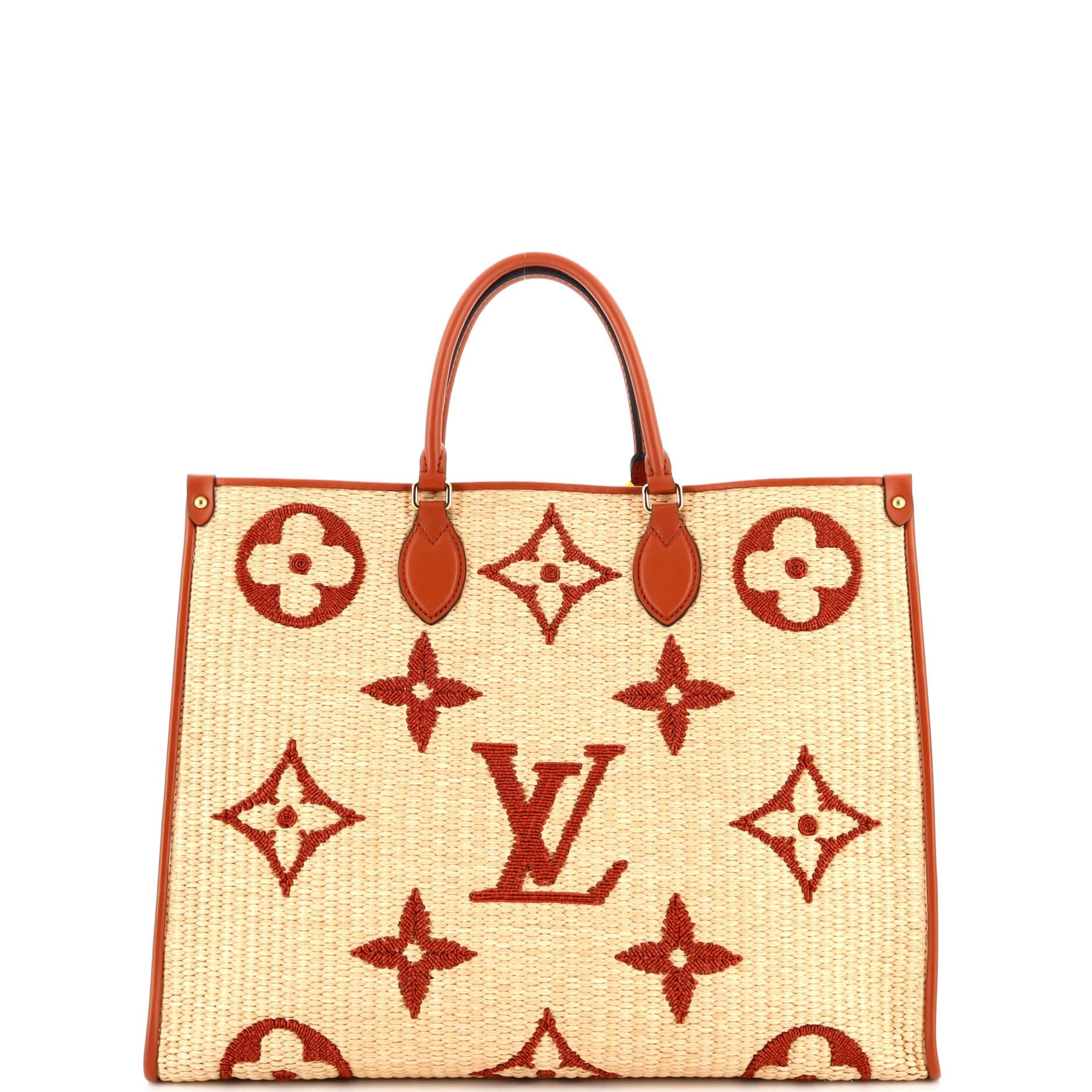 Louis Vuitton OnTheGo Tote Monogram Giant Raffia GM In Good Condition For Sale In NY, NY