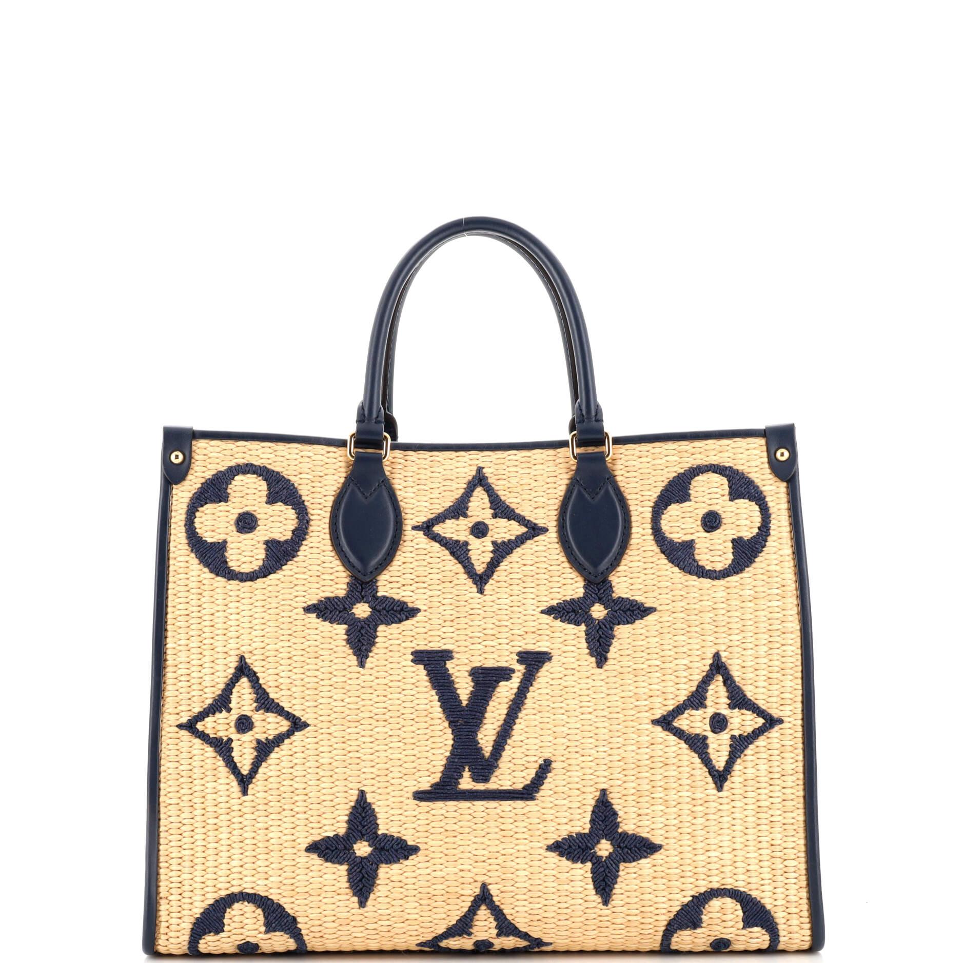 Louis Vuitton OnTheGo Tote Monogram Giant Raffia MM In Good Condition In NY, NY