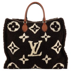 Louis Vuitton Monogram Teddy Fleece Bum Bag Waist Bag Leather Ladies Beige