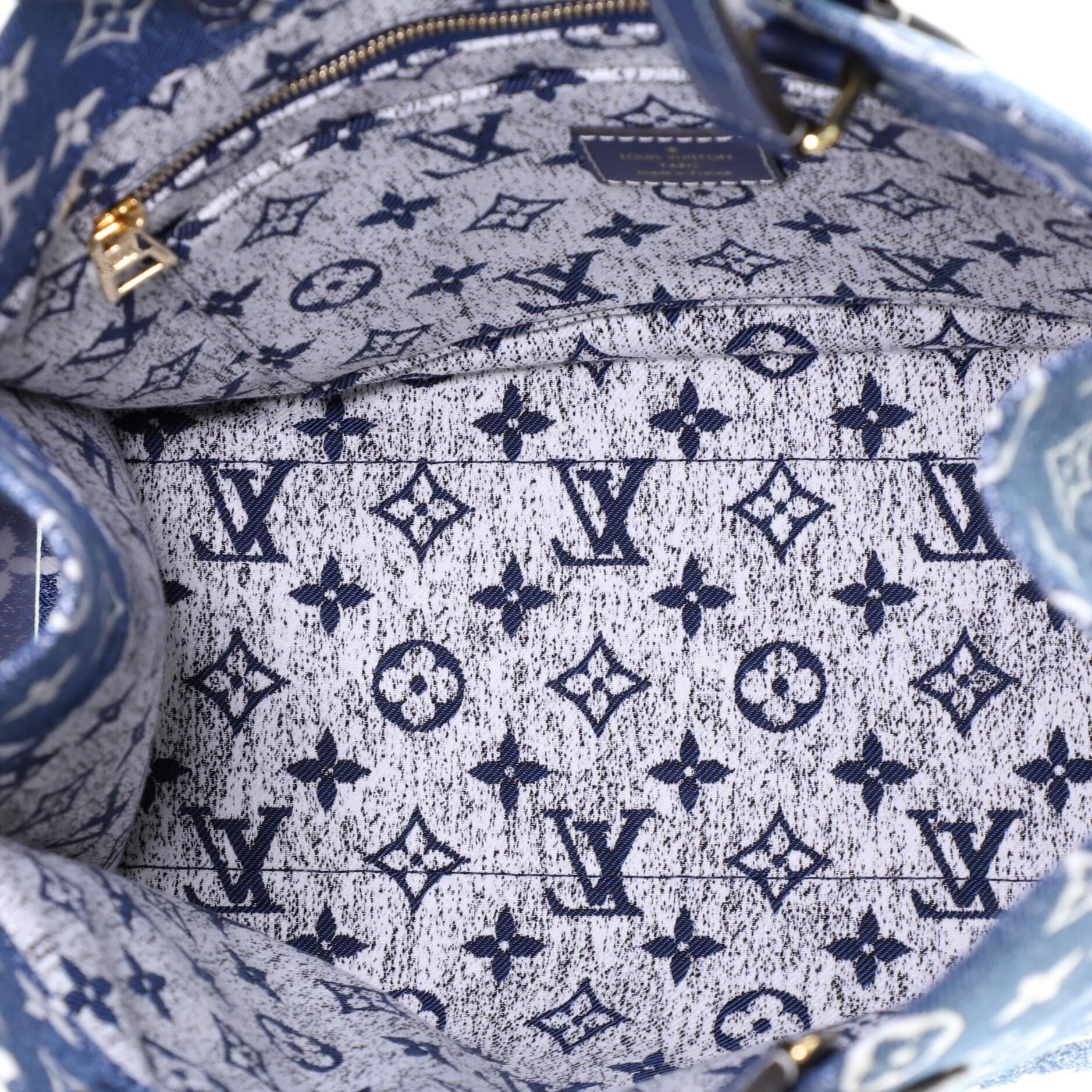 Louis Vuitton OnTheGo Tote Monogram Jacquard Denim MM In Good Condition In NY, NY