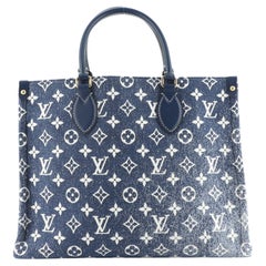 LOUIS VUITTON Tota Bag in two-Tone Blue to Beige Monogram Fabric at 1stDibs