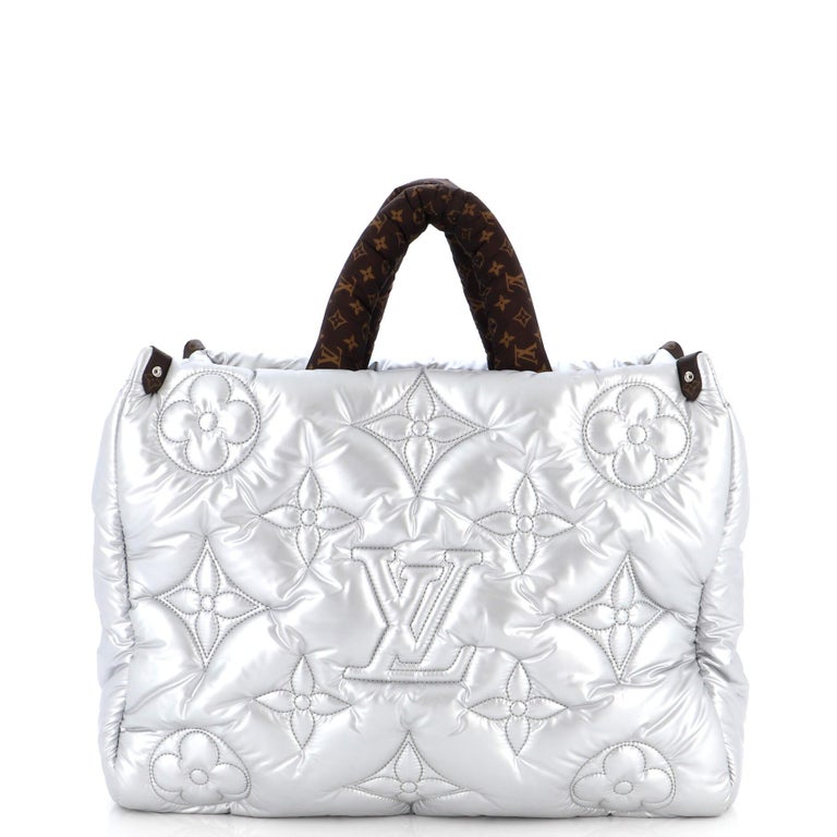 Louis Vuitton OnTheGo Tote Monogram Quilted Econyl Nylon GM Silver