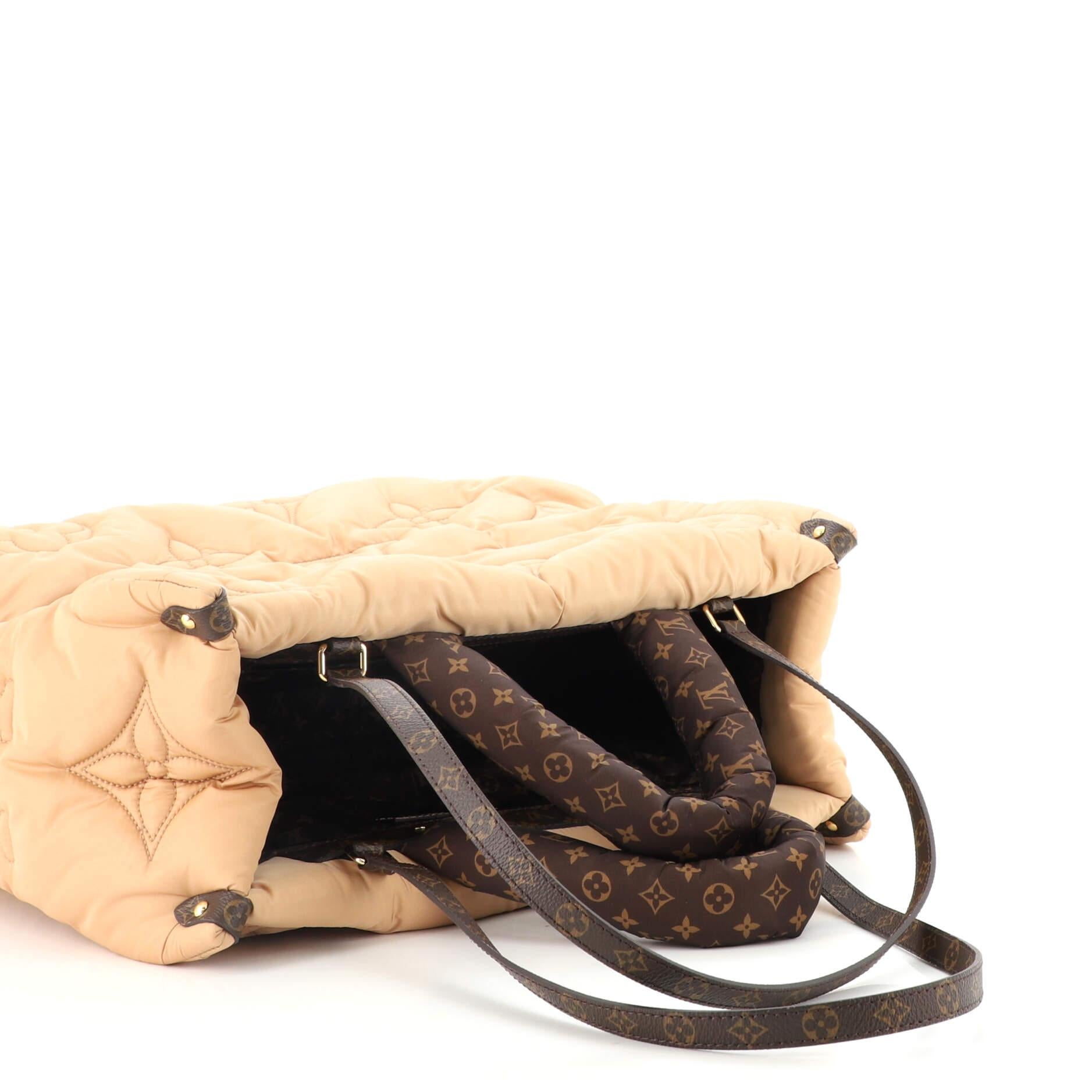 Orange Louis Vuitton OnTheGo Tote Monogram Quilted Econyl Nylon GM