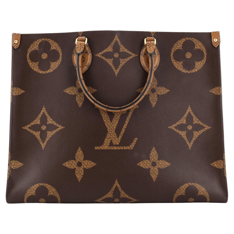 Louis Vuitton, Bags, Louis Vuitton Onthego Tote Reverse Monogram Giant Pm  Brown