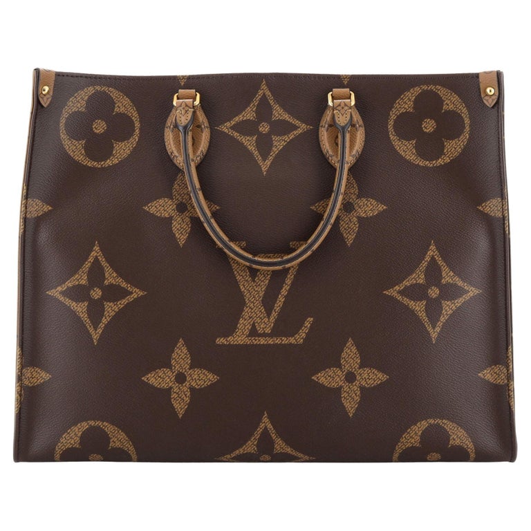 Louis Vuitton Ebene Reverse Giant Monogram Coated Canvas Cannes Gold Hardware, 2019 (Very Good), Brown Womens Handbag