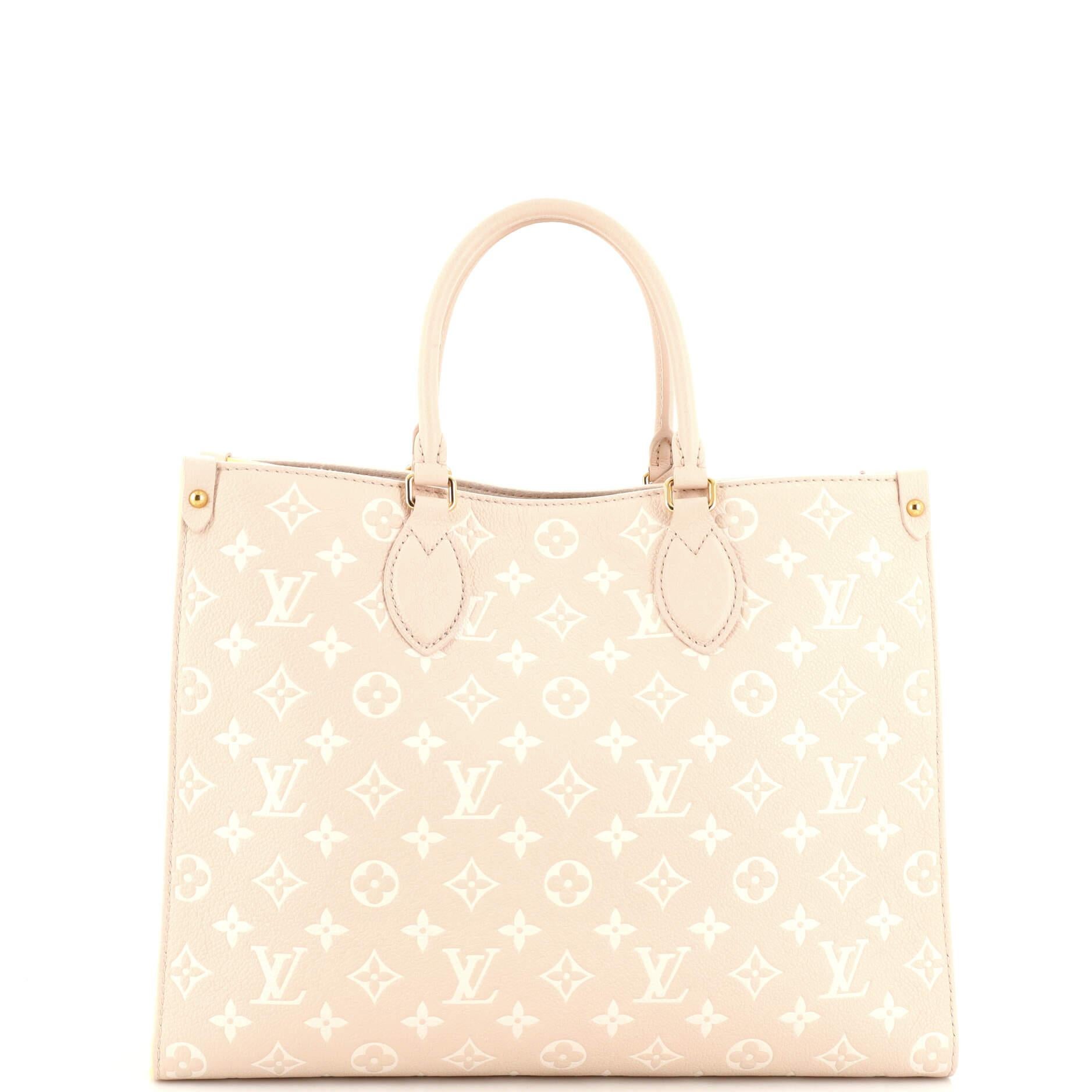 Louis Vuitton OnTheGo Tote Spring in the City Monogram Empreinte Leather MM In Good Condition For Sale In NY, NY