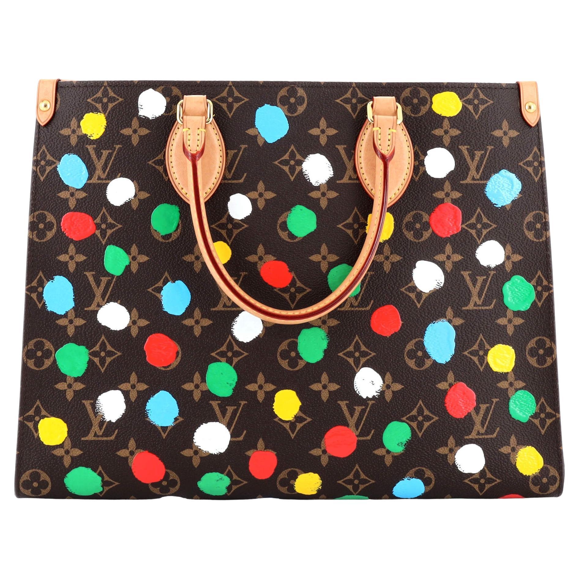 Louis Vuitton OnTheGo Tote Yayoi Kusama Painted Dots Monogram Canvas MM For Sale