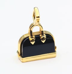 Louis Vuitton Onyx 18k Yellow Gold Alma Bag Charm Pendant