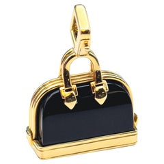Louis Vuitton Onyx 18k Yellow Gold Alma Bag Charm Pendant