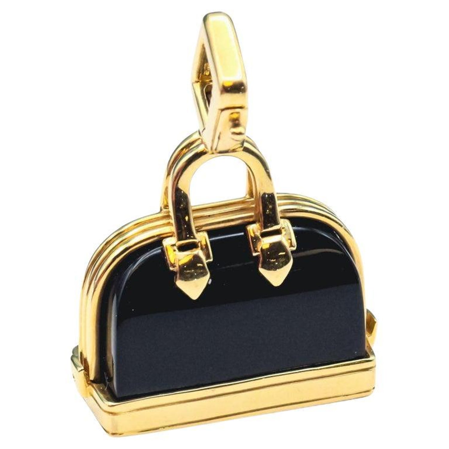 Louis Vuitton Pink Tourmaline 18k Yellow Gold Alma Bag Charm Pendant For  Sale at 1stDibs