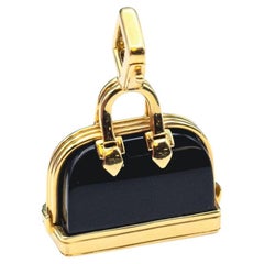 Louis Vuitton Onyx 18k Yellow Gold Alma Bag Charm Pendant