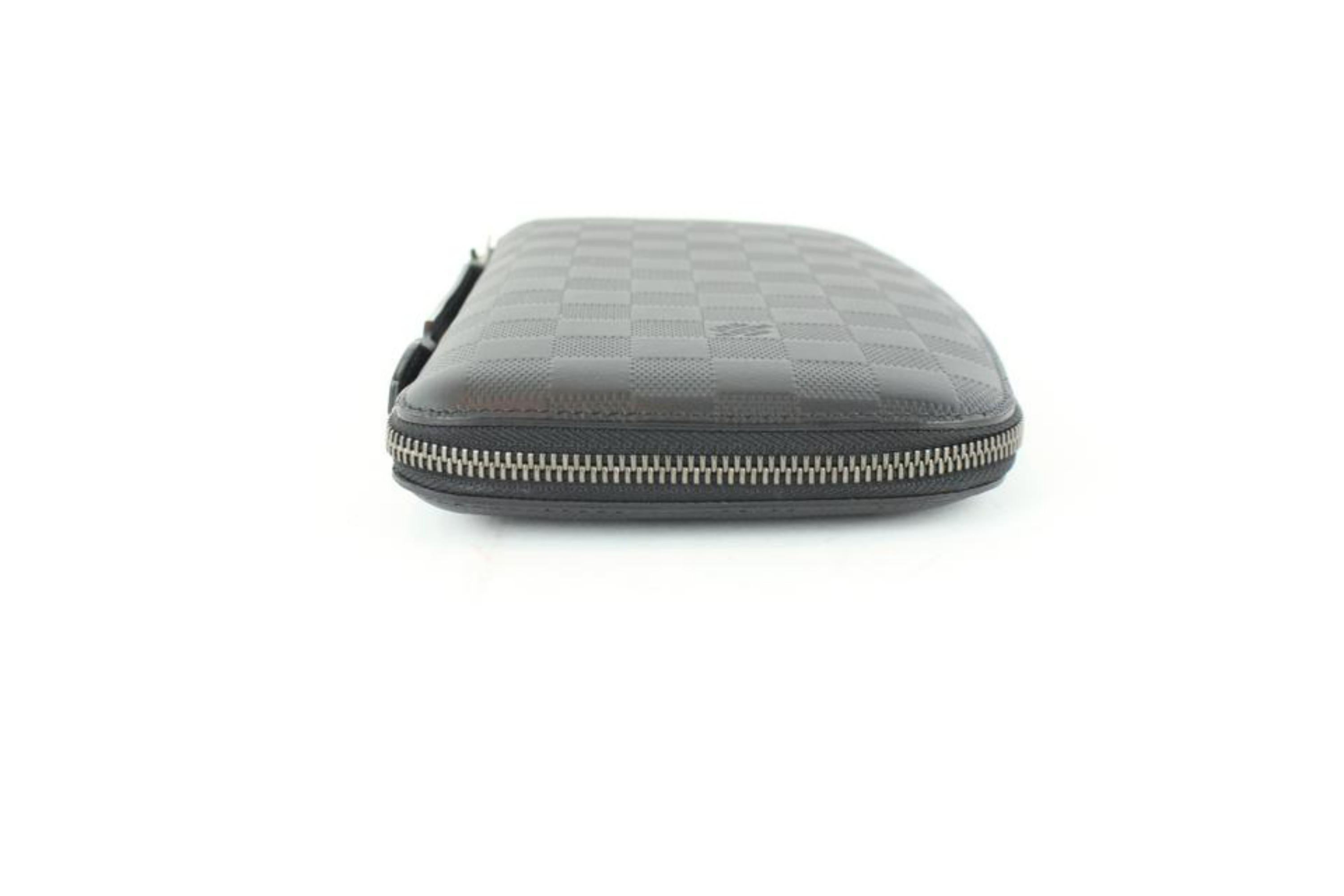 Louis Vuitton Onyx Damier Infini Atoll Organizer Zippy 1lz1113 Black Clutch For Sale 7